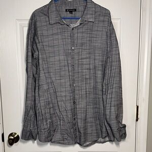 INC International Concepts Mens Gray Patterned Button Up Shirt